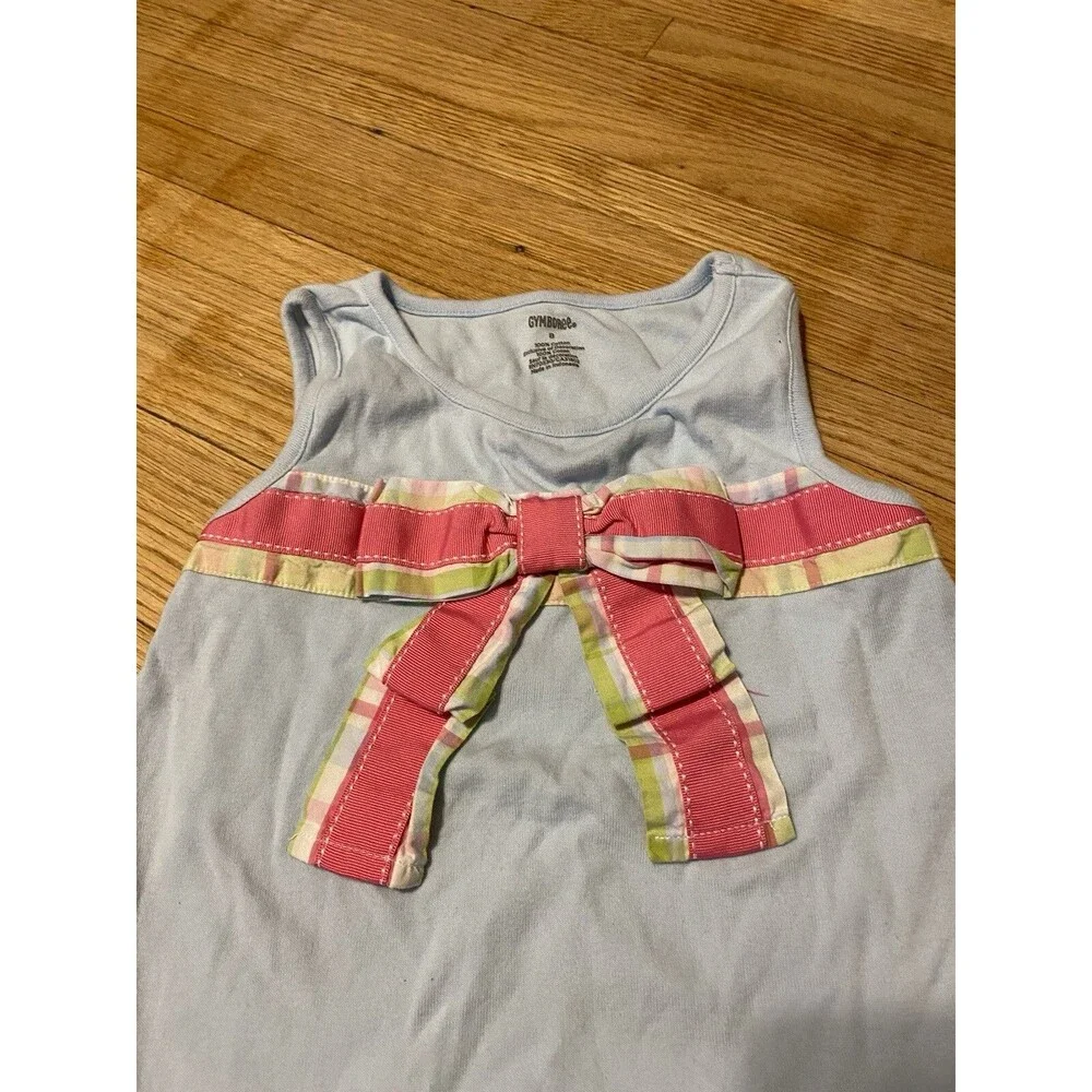 Gymboree Girl 8 Tank Top With Large Bow Blue